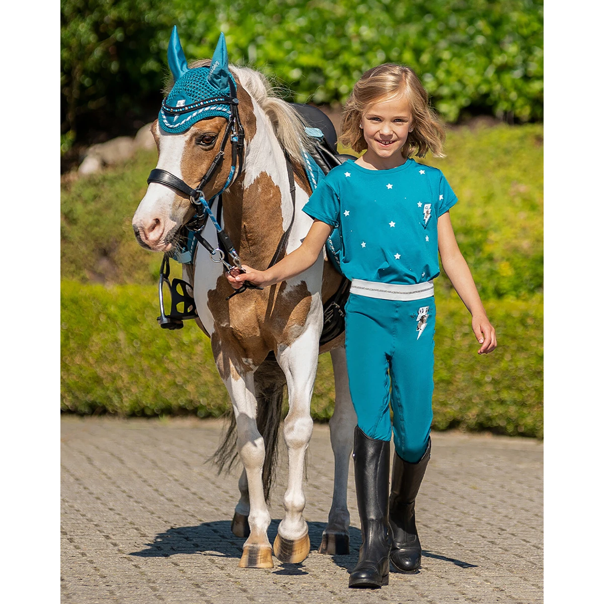 Bitloos Hoofdstel QHP Thunderbolt Black-blue 2 Bitloos Hoofdstel QHP Thunderbolt Black-blue - Afbeelding 2