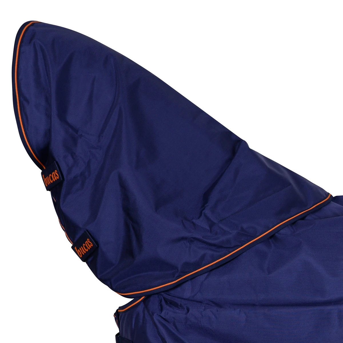 Halsstuk Bucas Therapy Turnout Donkerblauw-oranje 1 Halsstuk Bucas Therapy Turnout Donkerblauw-oranje