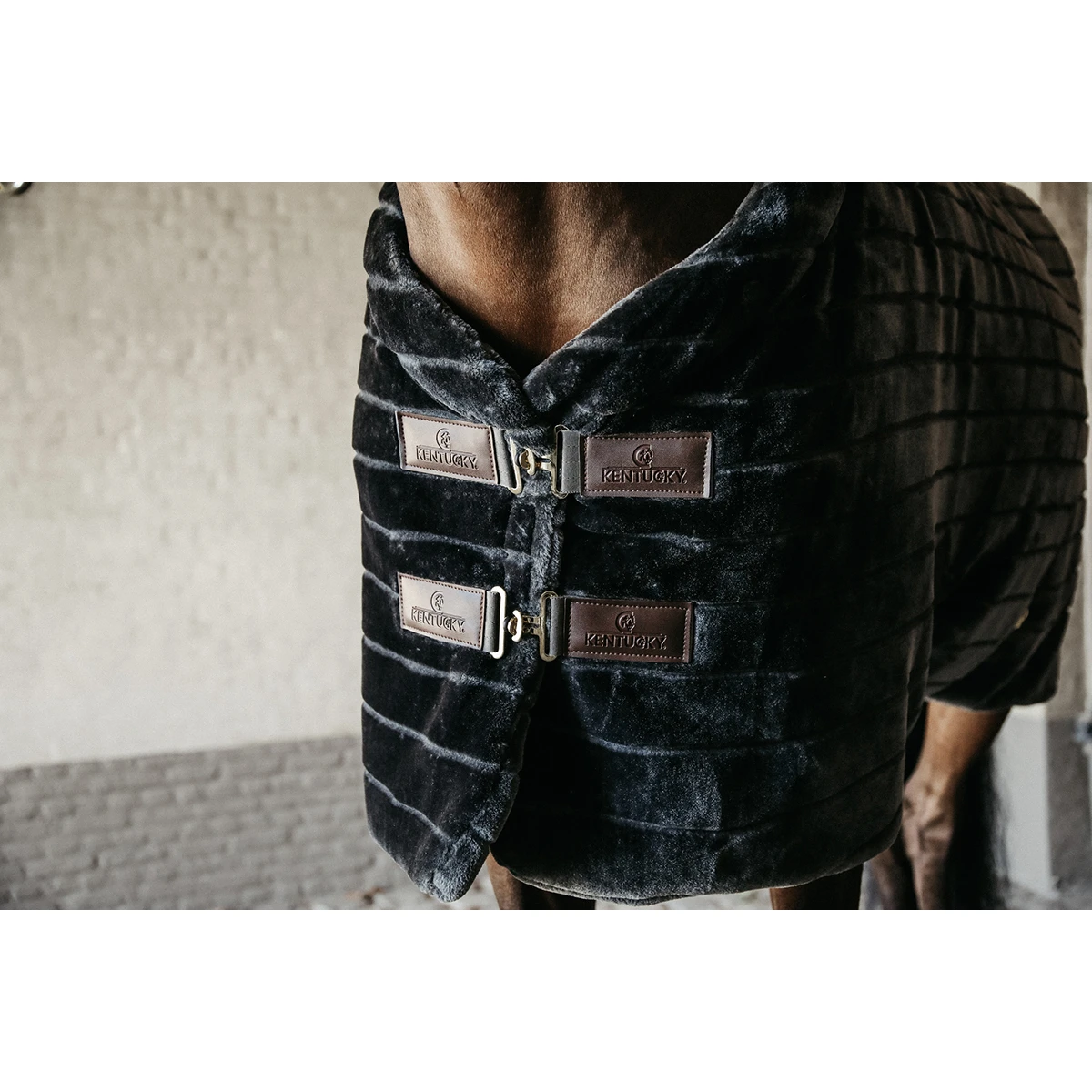 Staldeken Kentucky Fake Fur Donkergrijs 2 Staldeken Kentucky Fake Fur Donkergrijs - Afbeelding 2