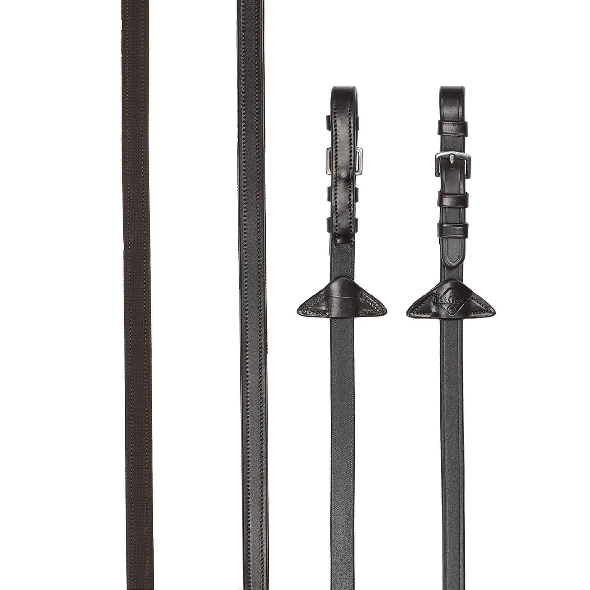 Teugels LeMieux Rubber Half Lined Bruin-zilver 1 Teugels LeMieux Rubber Half Lined Bruin-zilver