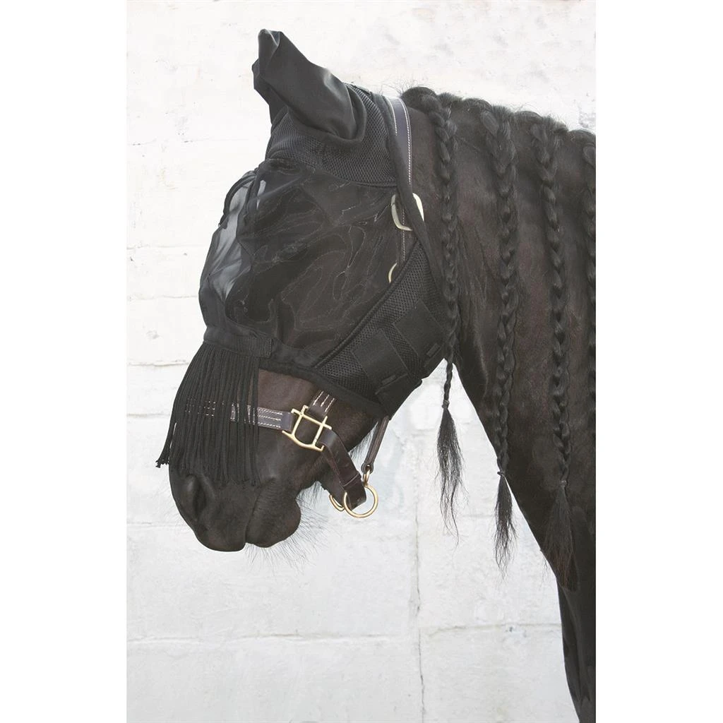 Vliegenmasker Harry's Horse Fringes Zwart 1 Vliegenmasker Harry's Horse Fringes Zwart