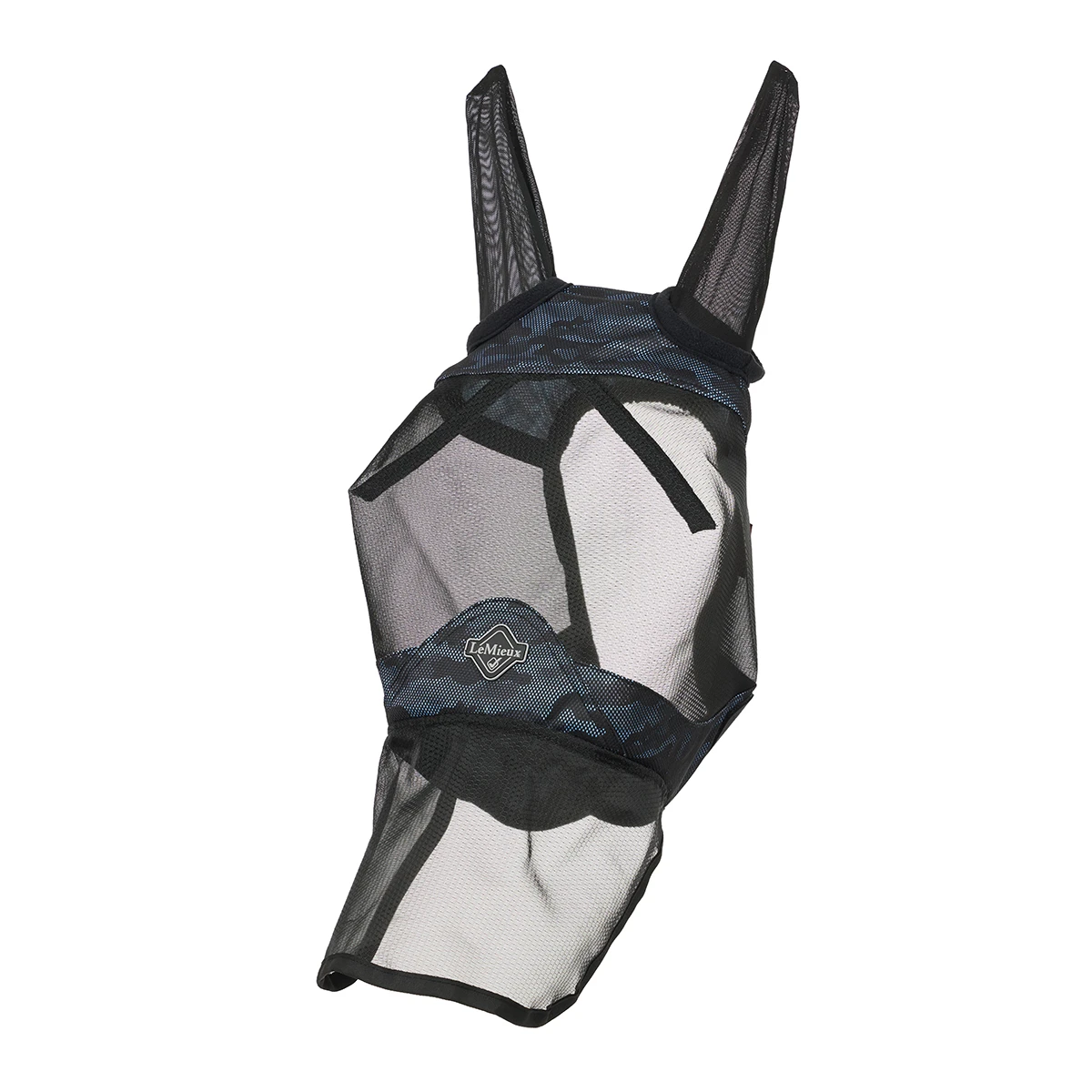 Vliegenmasker LeMieux Visor-Tek Full Camo Donkerblauw 2 Vliegenmasker LeMieux Visor-Tek Full Camo Donkerblauw - Afbeelding 2