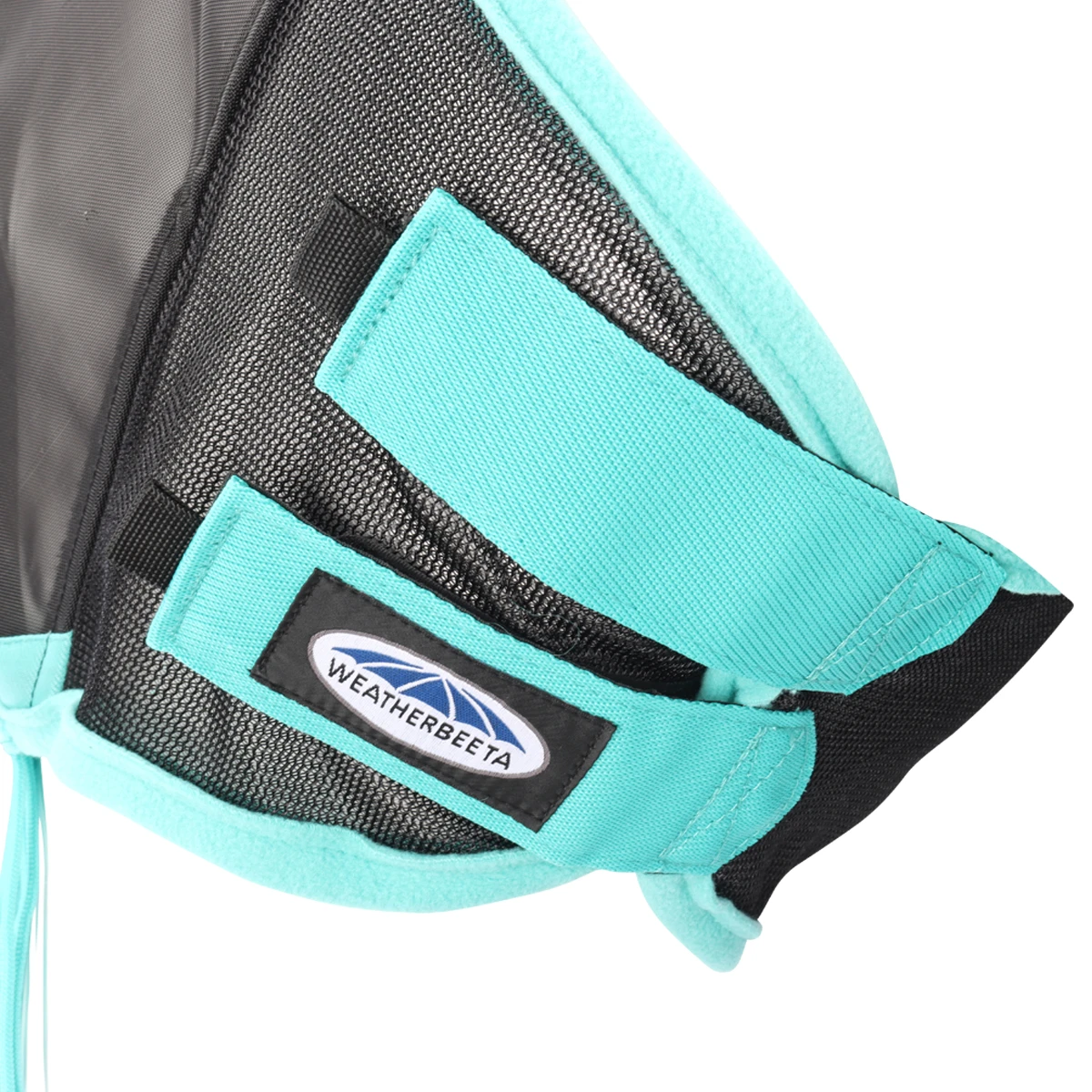 Vliegenmasker WeatherBeeta Deluxe Fine Ears&Tassels Zwart-turquoise 2 Vliegenmasker WeatherBeeta Deluxe Fine Ears&Tassels Zwart-turquoise - Afbeelding 2
