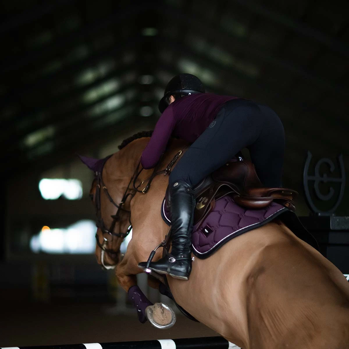 Zadeldek Equestrian Stockholm Black Raven Paars 8 Zadeldek Equestrian Stockholm Black Raven Paars - Afbeelding 8