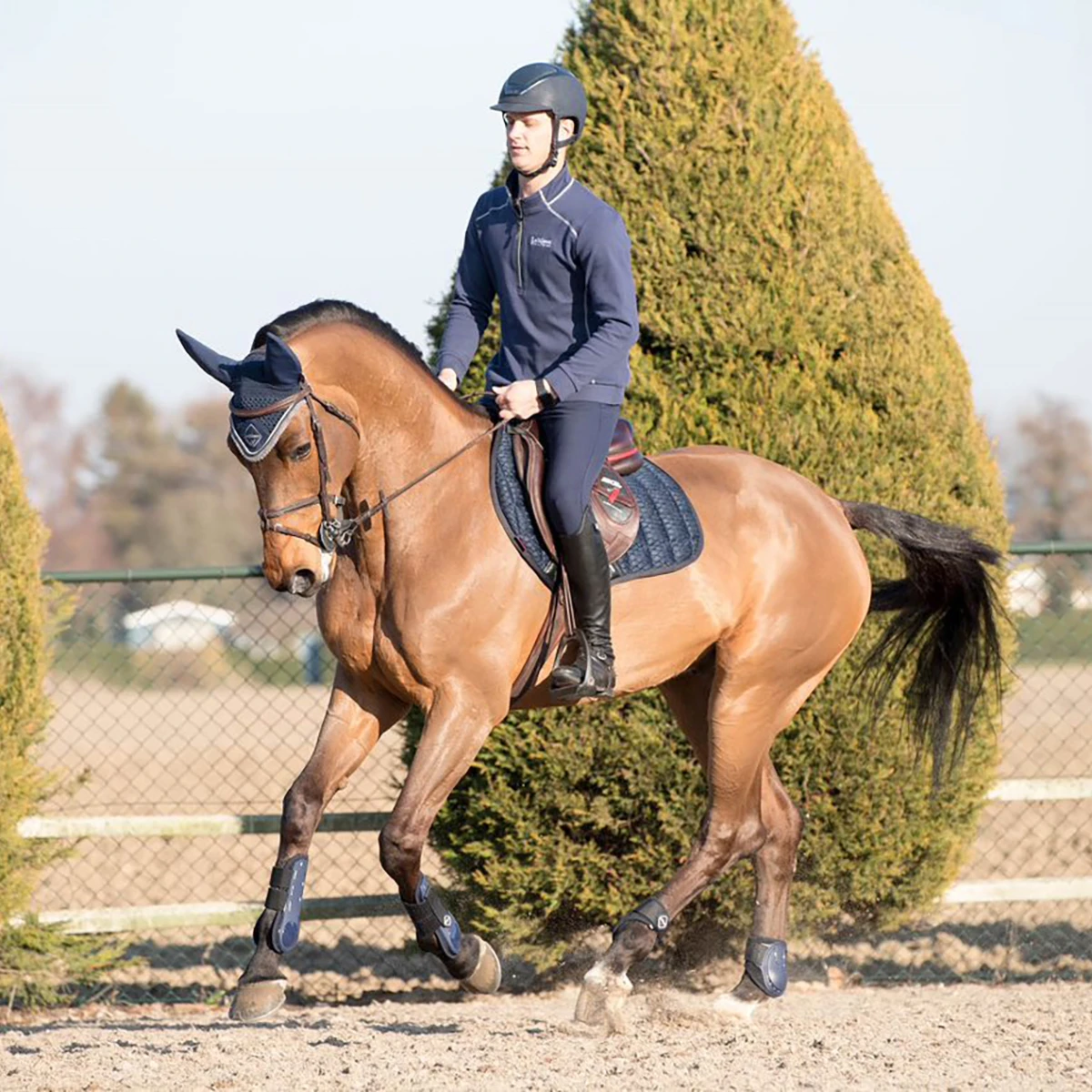 Zadeldek LeMieux Carbon Mesh Air Cc Square Donkerblauw 4 Zadeldek LeMieux Carbon Mesh Air Cc Square Donkerblauw - Afbeelding 4